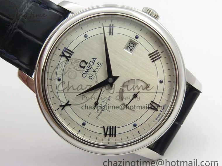 0327 Timeless De Ville Prestige Real PR SS ZF 1:1 Best Edition Gray Dial Blue Markers on Blue Leather Strap MIYOTA 7936